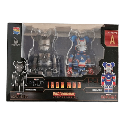 Bearbrick Happy Kuji 'Iron Man' (2023) - A War Machine & Iron Patriot 100% in der Verpackung