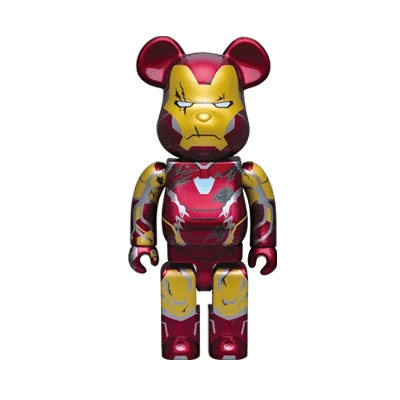 Bearbrick Happy Kuji 'Iron Man' (2023) - SP Iron Man Mark 85 Battle Damaged Version 400% Herstellerbild