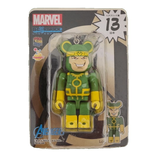 Bearbrick Happy Kuji 'MARVEL' (2012) - 13 Loki 100% in der Verpackung