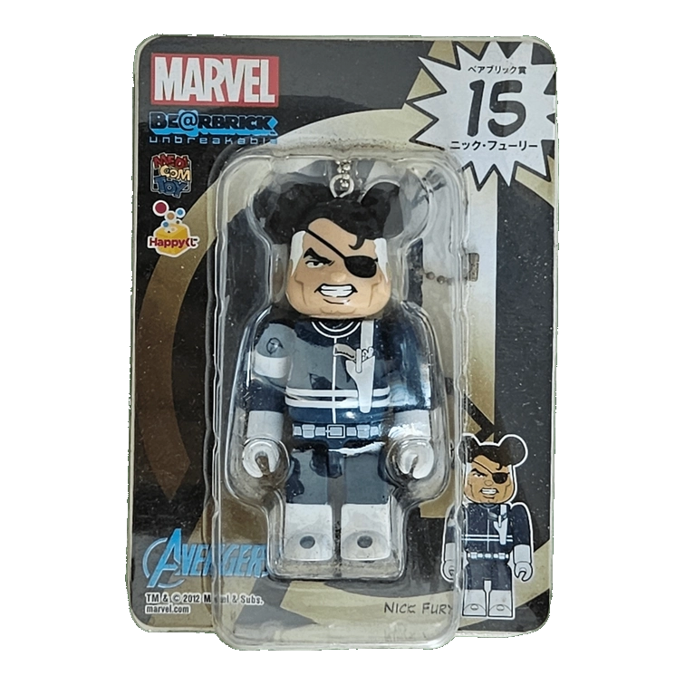 Bearbrick Happy Kuji 'MARVEL' (2012) - 15 Nick Fury 100% in der Verpackung