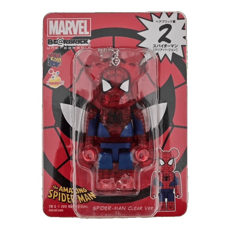 Bearbrick Happy Kuji 'MARVEL' (2012) - 2 Spider-Man Clear Version 100% in der Verpackung