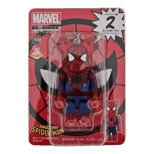 Bearbrick Happy Kuji 'MARVEL' (2012) - 2 Spider-Man Clear Version 100% in der Verpackung