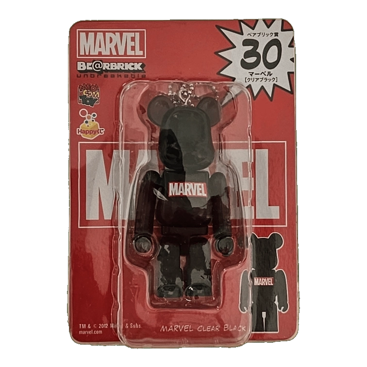 Bearbrick Happy Kuji 'MARVEL' (2012) - 30 MARVEL Clear Black 100% in der Verpackung