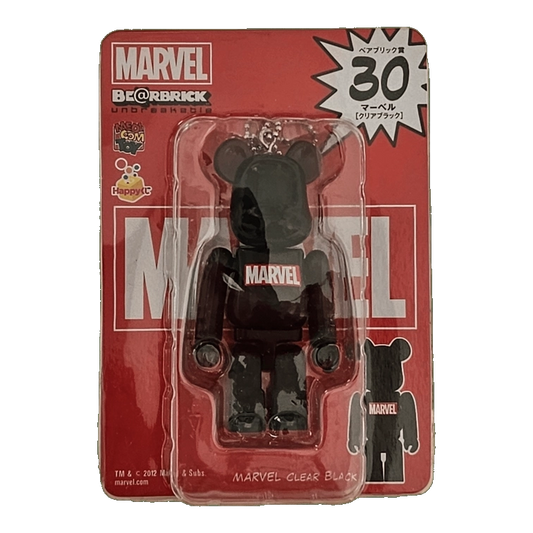 Bearbrick Happy Kuji 'MARVEL' (2012) - 30 MARVEL Clear Black 100% in der Verpackung