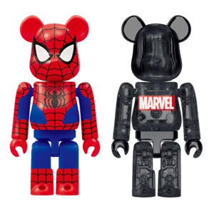 Bearbrick Happy Kuji 'MARVEL' (2012) - 31 Spider-Man & MARVEL Clear Black 100% Herstellerbild