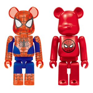 Bearbrick Happy Kuji 'MARVEL' (2012) - 32 Spider-Man Clear Version & Spider-Man Logo 100% Herstellerbild