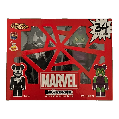 Bearbrick Happy Kuji 'MARVEL' (2012) - 34 Venom & Green Goblin 100% in der Verpackung