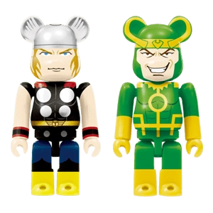 Bearbrick Happy Kuji 'MARVEL' (2012) - 38 Thor & Loki 100% Herstellerbild