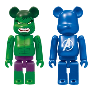 Bearbrick Happy Kuji 'MARVEL' (2012) - 39 Hulk & Avengers Logo Version 100% Herstellerbild