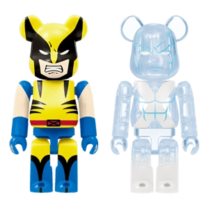 Bearbrick Happy Kuji 'MARVEL' (2012) - 41 Wolverine Yellow Version & Iceman 100% Herstellerbild