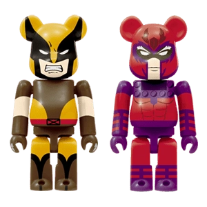 Bearbrick Happy Kuji 'MARVEL' (2012) - 43 Wolverine Brown Version & Magneto 100% Herstellerbild