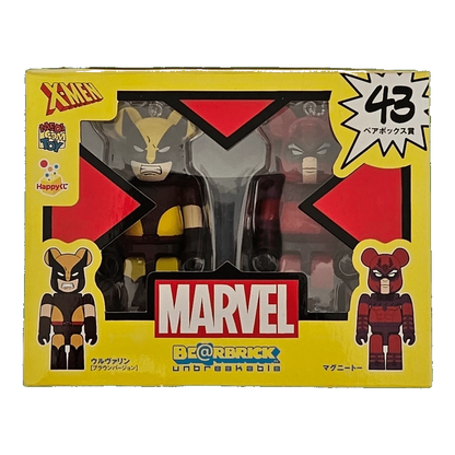 Bearbrick Happy Kuji 'MARVEL' (2012) - 43 Wolverine Brown Version & Magneto 100% in der Verpackung