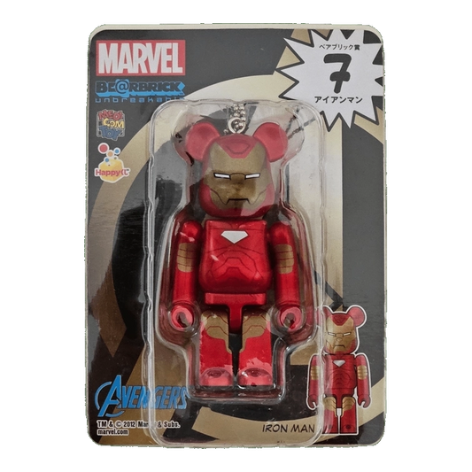 Bearbrick Happy Kuji 'MARVEL' (2012) - 7 Iron Man 100% in der Verpackung