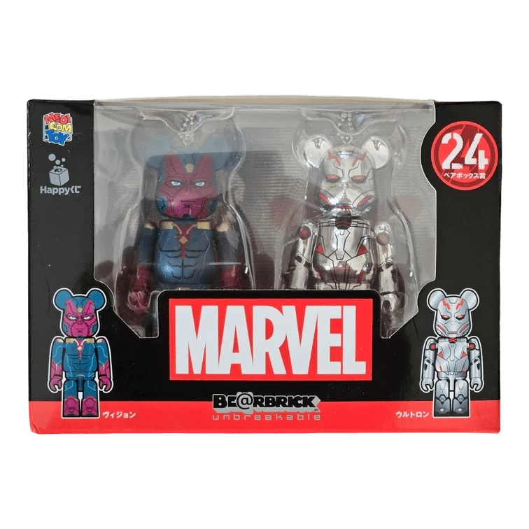 Bearbrick Happy Kuji 'MARVEL' (2021) - 24 Vision & Ultron 100% in der Verpackung