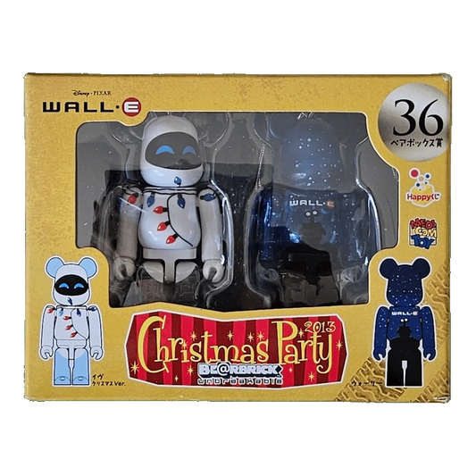 Bearbrick Happy Kuji 'Pixar Christmas Party' (2013) - 36 EVE Christmas Version & WALL-E 100% in der Verpackung