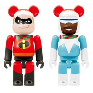 Bearbrick Happy Kuji 'Pixar Christmas Party' (2013) - 37 Mr. Incredible Christmas Version & Frozone Christmas Version 100% Herstellerbild