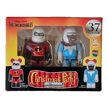 Bearbrick Happy Kuji 'Pixar Christmas Party' (2013) - 37 Mr. Incredible Christmas Version & Frozone Christmas Version 100% in der Verpackung