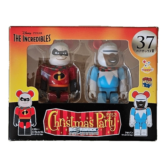 Bearbrick Happy Kuji 'Pixar Christmas Party' (2013) - 37 Mr. Incredible Christmas Version & Frozone Christmas Version 100% in der Verpackung