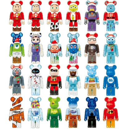 Bearbrick Happy Kuji 'Pixar Christmas Party' (2013) - Modellübersicht 100% Herstellerbild