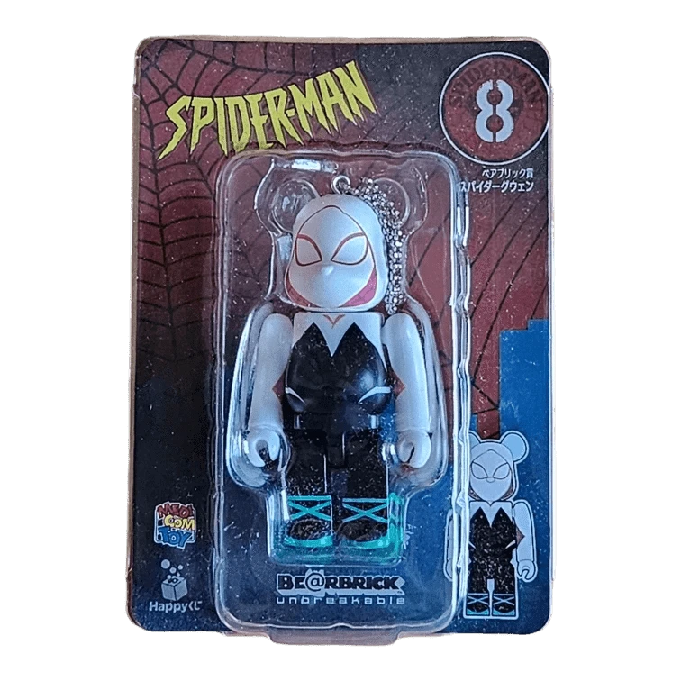 Bearbrick Happy Kuji 'Spider-Man' (2022) - 8 Spider-Gwen 100% in der Verpackung