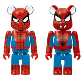 Bearbrick Happy Kuji 'Spider-Man' (2022) - B Spider-Man & Spider-Ham 100% Herstellerbild