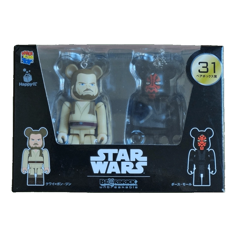 Bearbrick Happy Kuji 'Star Wars' (2017) - 31 Qui-Gon Jinn & Darth Maul 100% in der Verpackung