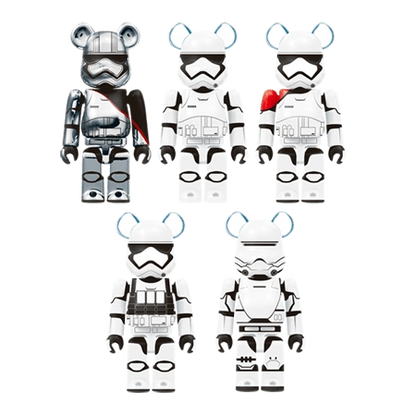 Bearbrick Happy Kuji 'Star Wars' (2017) - L@ST Captain Phasma & First Order Stormtrooper 5er-Set 400% Herstellerbild