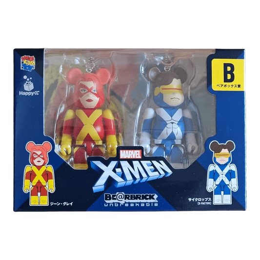 Bearbrick Happy Kuji 'X-Men' (2022) - B Jena Grey & Cyclops 100% in der Verpackung