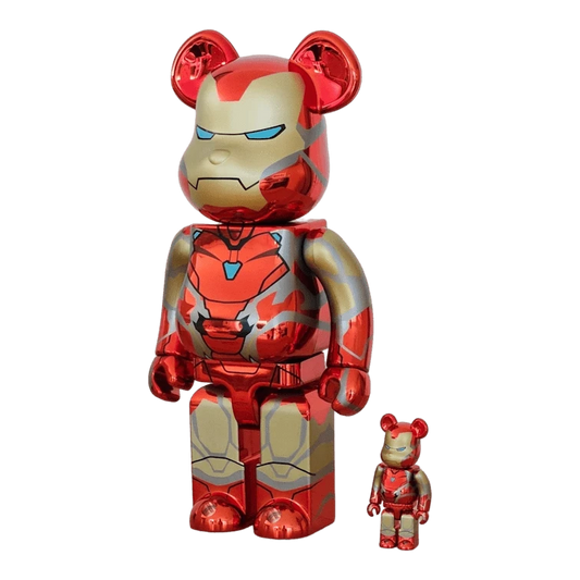 Bearbrick Iron Man Mark 85 Chrome Version schräg