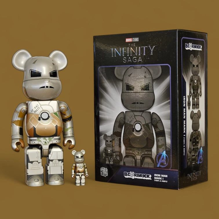 Bearbrick Iron Man Mark I 100%+400% mit Verpackung