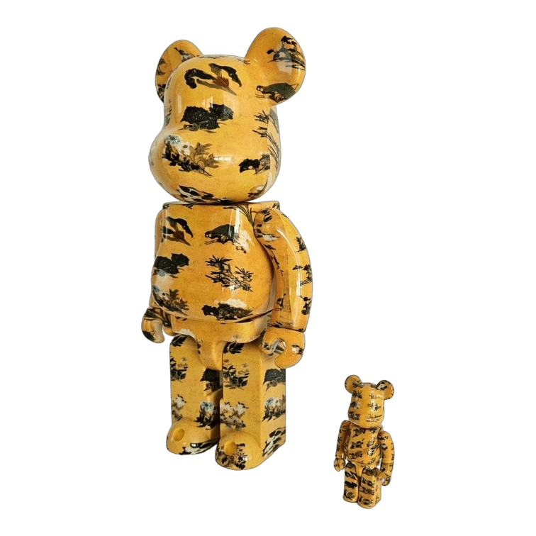 Bearbrick Ito Jakuchu Hundred Flowers Fusuma Kotohira-gu Shrine 100%+400% schräg