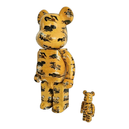 Bearbrick Ito Jakuchu Hundred Flowers Fusuma Kotohira-gu Shrine 100%+400% schräg