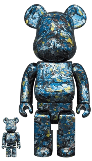 Bearbrick Jackson Pollock Studio Chrome Version 100%+400% Herstellerbild 1