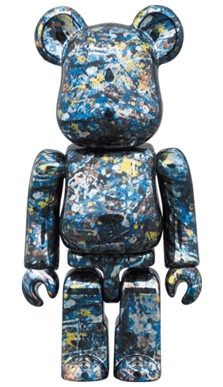 Bearbrick Jackson Pollock Studio Chrome Version 100%+400% Herstellerbild 2