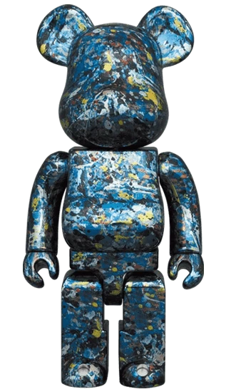 Bearbrick Jackson Pollock Studio Chrome Version 100%+400% Herstellerbild 3