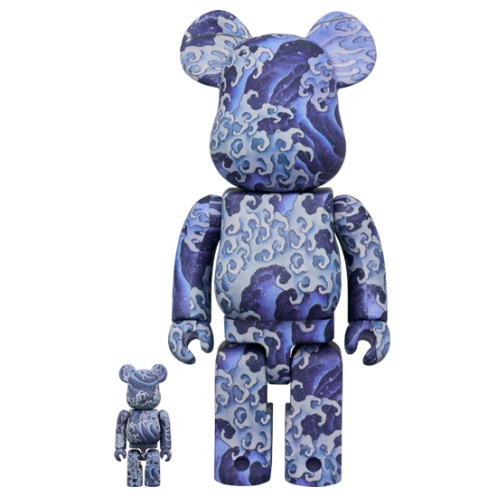 Bearbrick Katsushika Hokusai Kamimachi Festival Yatai Ceiling Painting 'Onami' 100%+400% Herstellerbild 1