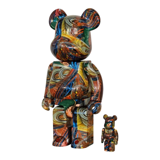 Bearbrick Kazuo Yuzu Art Exhibition 100%+400% schräg