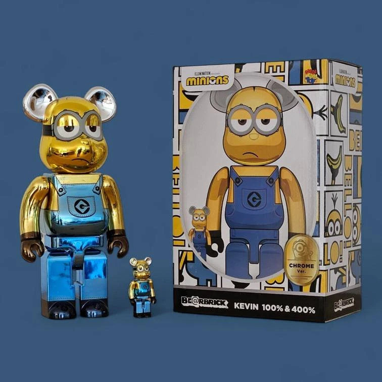 Bearbrick Kevin Chrome Version 100%+400% mit Verpackung