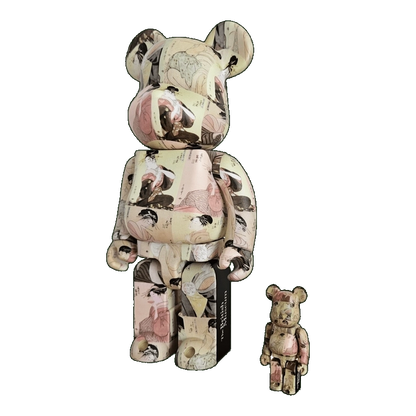 Bearbrick Kitagawa Utamaro 'Toji zensei bijin-zoroi' 100%+400% schräg