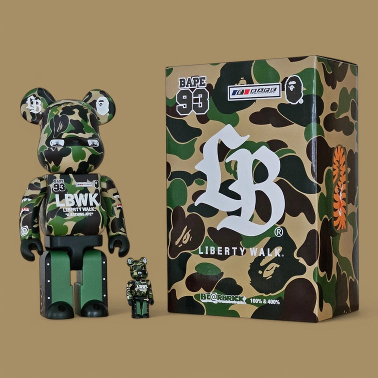 Bearbrick LBWK × BAPE 100%+400% mit Verpackung