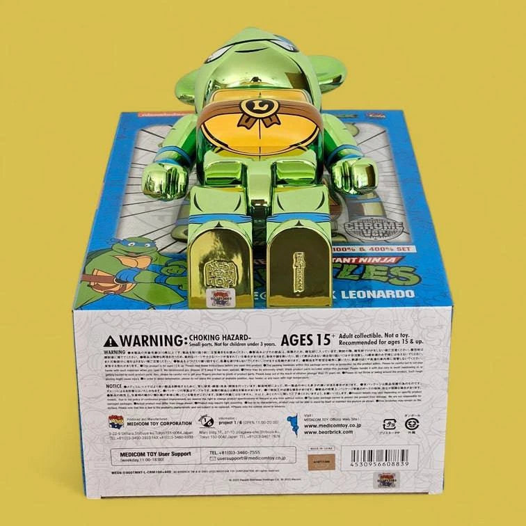 Bearbrick Leonardo Chrome Version [Teenage Mutant Ninja Turtles] 100%+400% Echtheitsmerkmale