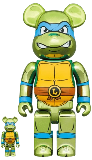 Bearbrick Leonardo Chrome Version [Teenage Mutant Ninja Turtles] 100%+400% Herstellerbild 1