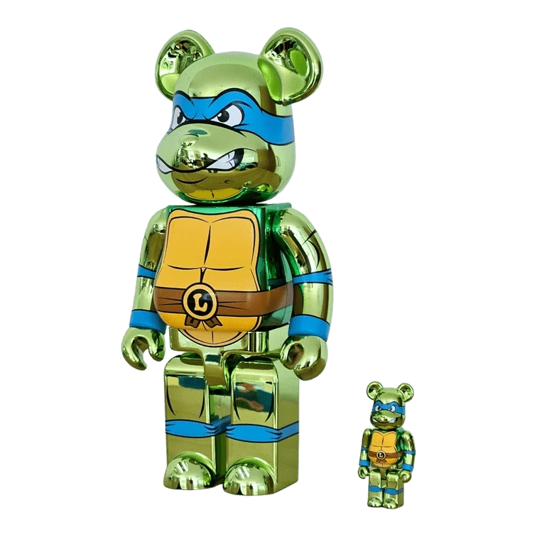 Bearbrick Leonardo Chrome Version [Teenage Mutant Ninja Turtles] 100%+400% schräg