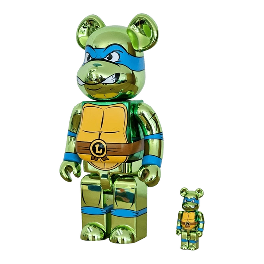 Bearbrick Leonardo Chrome Version [Teenage Mutant Ninja Turtles] 100%+400% schräg