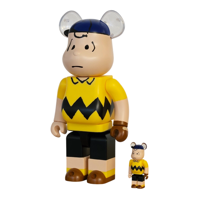 Bearbrick MLB × Peanuts Charlie Brown [New York Mets] 100%+400% schräg