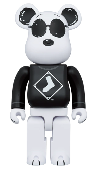 Bearbrick MLB × Peanuts Snoopy White Sox Herstellerbild 3