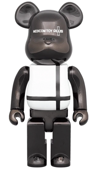 Bearbrick Medicom Toy Plus Black Chrome Version 100%+400% Herstellerbild 3