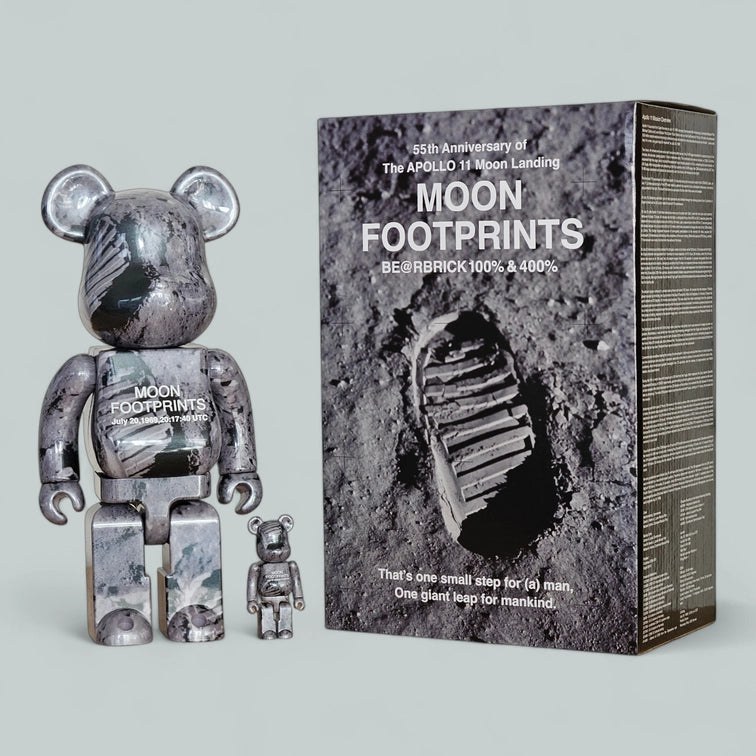 Bearbrick Moon Footprints [Apollo 11] 100%+400% mit Verpackung