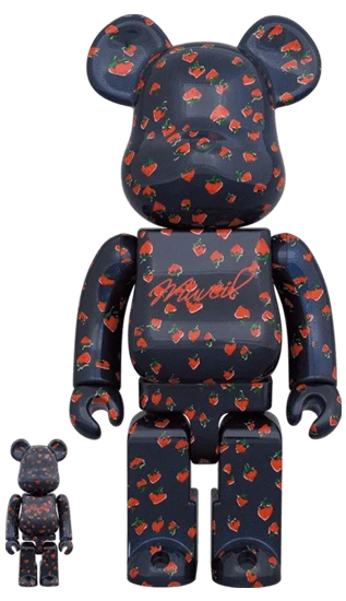 Bearbrick Muveil 'Strawberry Pattern' 100%+400% Herstellerbild 1