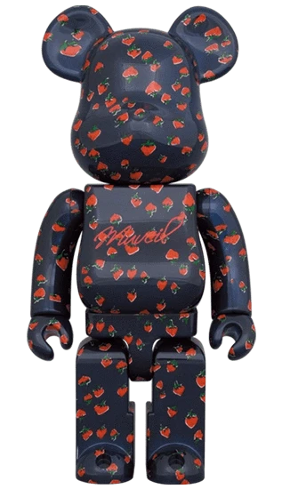 Bearbrick Muveil 'Strawberry Pattern' 100%+400% Herstellerbild 3